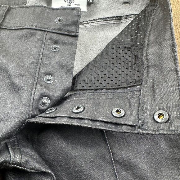 Rufskin Coal Waxed Denim Pants Men's 28X29 Black Straight Stretch SnapButton Fly - Picture 11 of 16